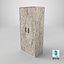 Low Poly 2 doors old white wood wardrobe 3D Model StemCell certified 4K PBR Textures