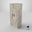 Low Poly 2 doors old white wood wardrobe 3D Model StemCell certified 4K PBR Textures