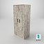 Low Poly 2 doors old white wood wardrobe 3D Model StemCell certified 4K PBR Textures