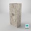 Low Poly 2 doors old white wood wardrobe 3D Model StemCell certified 4K PBR Textures