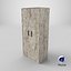 Low Poly 2 doors old white wood wardrobe 3D Model StemCell certified 4K PBR Textures