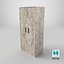 Low Poly 2 doors old white wood wardrobe 3D Model StemCell certified 4K PBR Textures