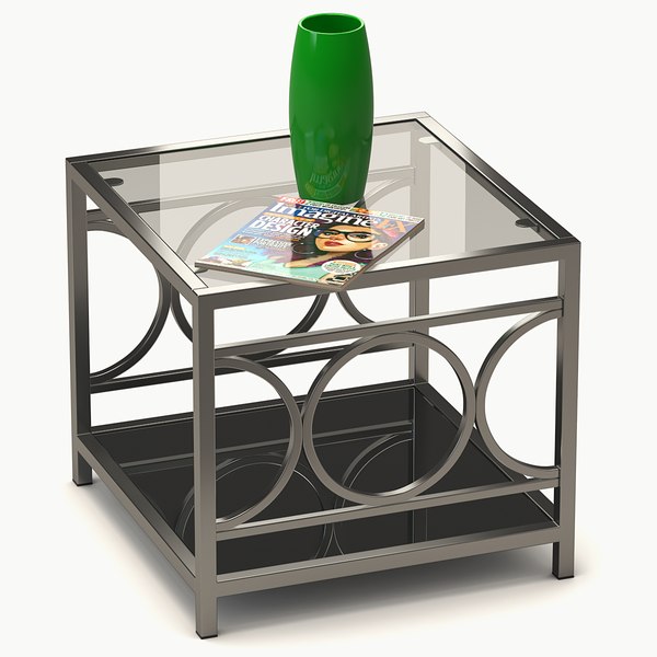 coffee table metal glass 3D model