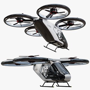 Flying Taxi Airbus Rigged PBR model