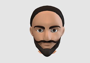 male cartoon head 3D model