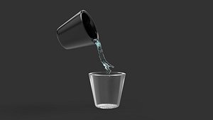 glass water simulation animated