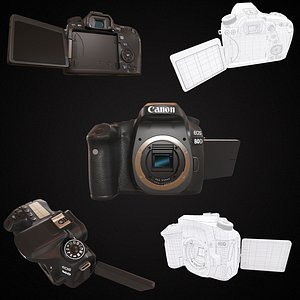 3D model canon eos 80d dslr