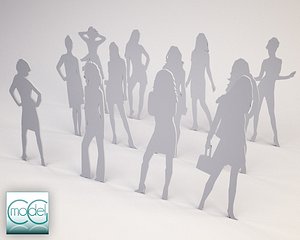 3d silhouette people model