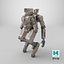 Rigged Sci-Fi Combat Mech Exoskeleton Suit - Desert Skin PBR 3D