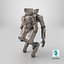 Rigged Sci-Fi Combat Mech Exoskeleton Suit - Desert Skin PBR 3D