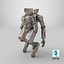 Rigged Sci-Fi Combat Mech Exoskeleton Suit - Desert Skin PBR 3D