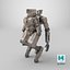Rigged Sci-Fi Combat Mech Exoskeleton Suit - Desert Skin PBR 3D