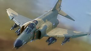 F4 Phantom 2 Forest - with Cockpit - Fully Rigged - High Resolution Textures 3D model