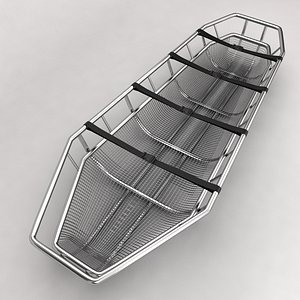 3d hospital stretcher bed equipment model