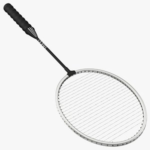Metallic Badminton Racket 3D model