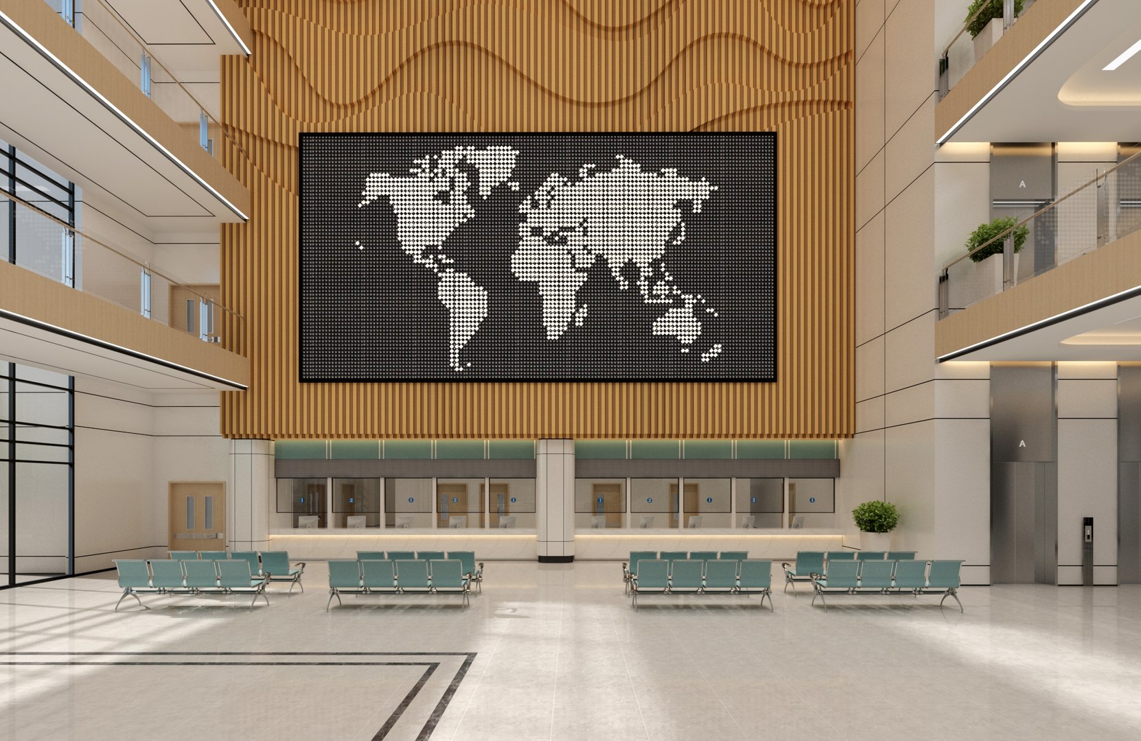Public Hall Interior 02 Model - TurboSquid 2290155