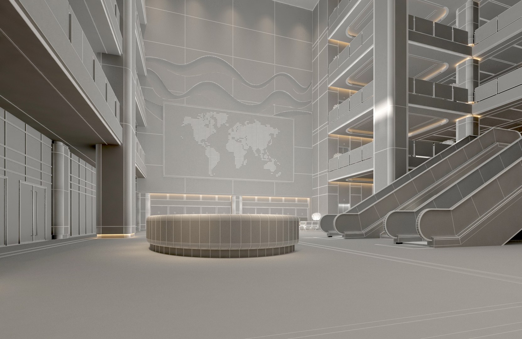 Public Hall Interior 02 Model - TurboSquid 2290155