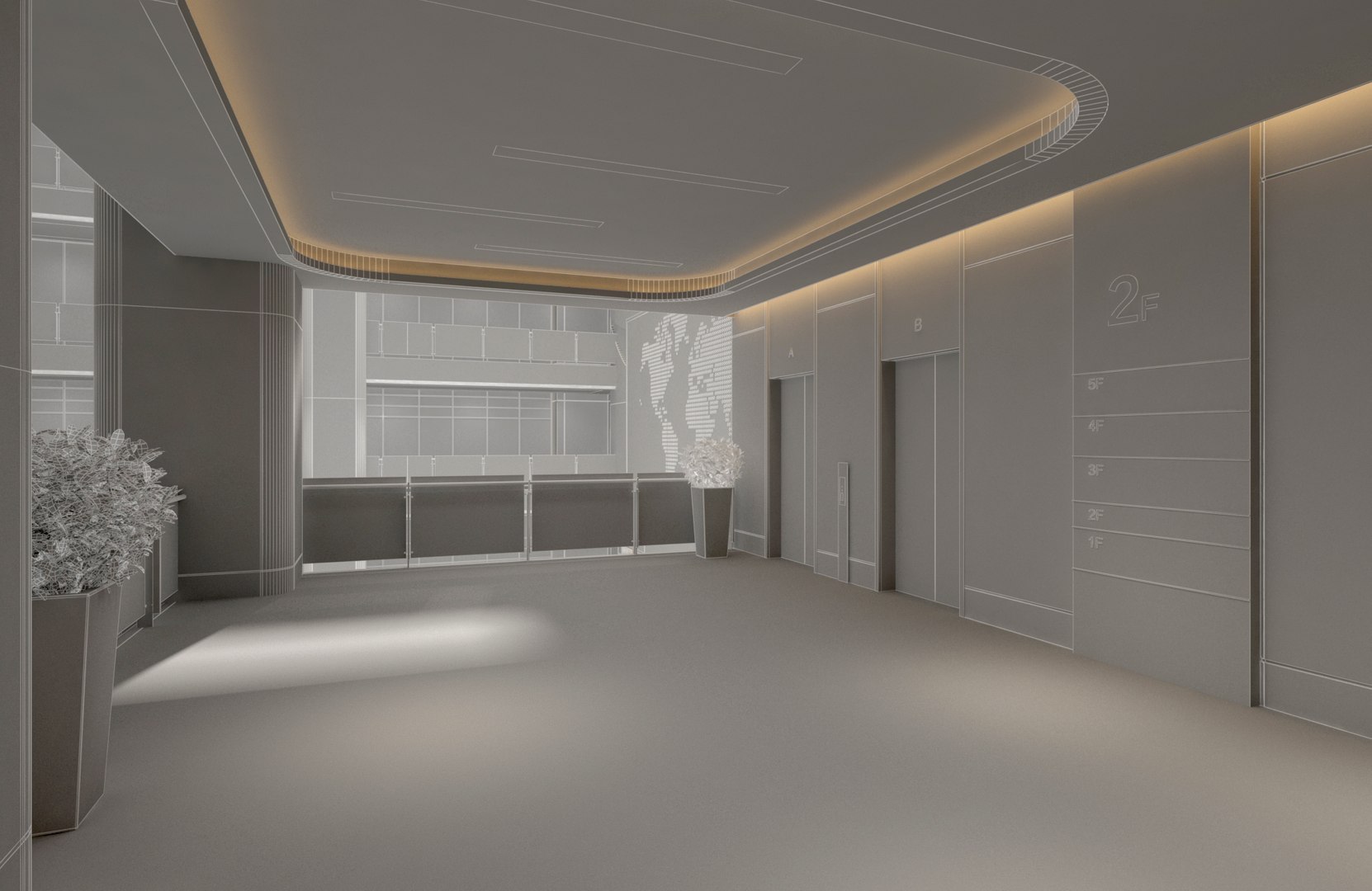 Public Hall Interior 02 Model - TurboSquid 2290155