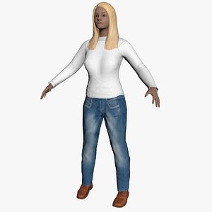 average caucasian female rigged 3d model