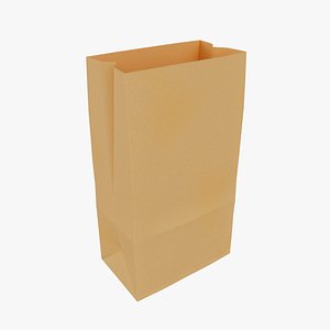 3D Paper Bag Empty Low Poly model