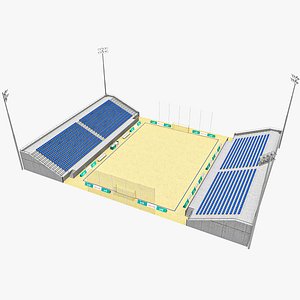 Beach soccer court 01 3D model