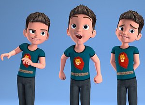 3D卡通儿童操纵人物模型
