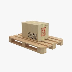 pallet cardboard box 3D model