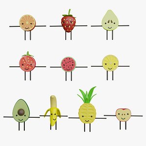 3D fruit characters