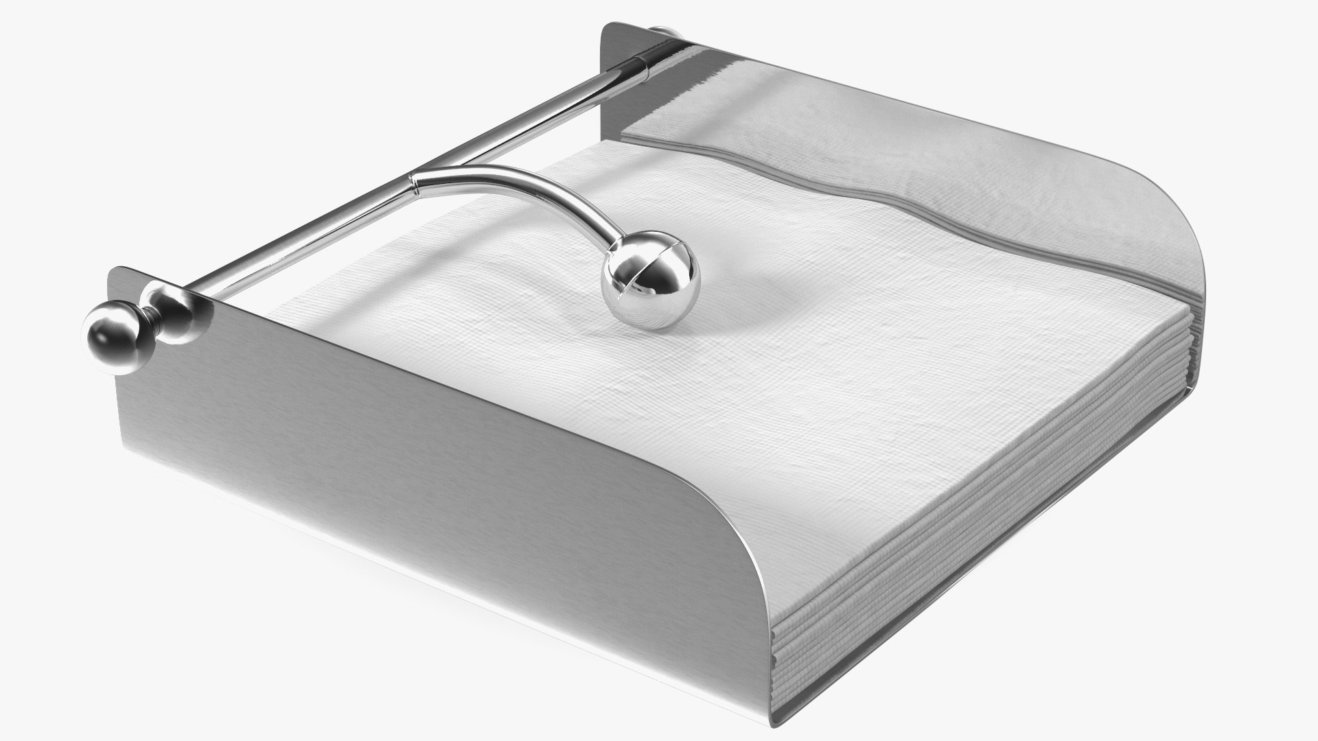Napkin Holder Stainless Steel Full 3D model preview