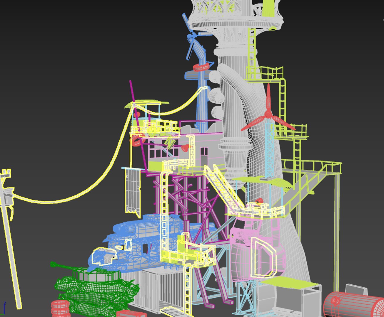 Post-Apocalyptic Base With Statue Of Libertys Hand Model - TurboSquid ...