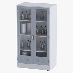 Chemical Storage Cabinets In Use 3D model