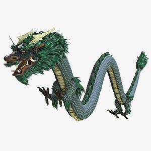 3D model dragon green