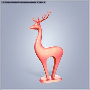 3D Abstract Deer Sculpture -- Ready for 3D Printing model