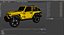 Jeep Wrangler 4x4 Trail SUV Yellow Rigged for Cinema 4D