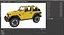 Jeep Wrangler 4x4 Trail SUV Yellow Rigged for Cinema 4D
