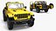 Jeep Wrangler 4x4 Trail SUV Yellow Rigged for Cinema 4D
