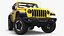 Jeep Wrangler 4x4 Trail SUV Yellow Rigged for Cinema 4D