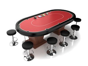 3d model poker table set