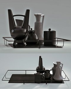 black table set 3D model