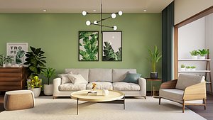 Scandinavian Livingroom SKP FBX OBJ