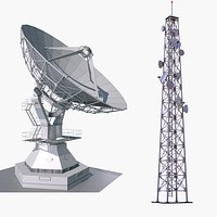 Satellite Dish and Cellular Tower