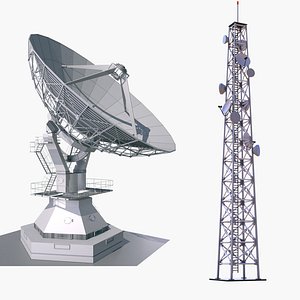 Satellite Dish and Cellular Tower