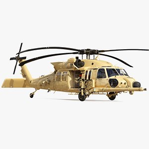 Sikorsky HH60 Pave Hawk Desert Rigged Helicopter 3D model