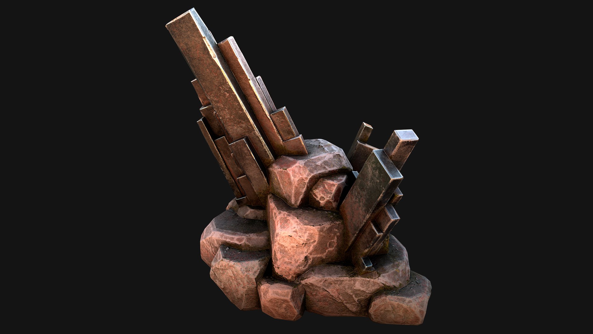 Silver Ore Mineral Stones And Rocks 3D Model - TurboSquid 2295929