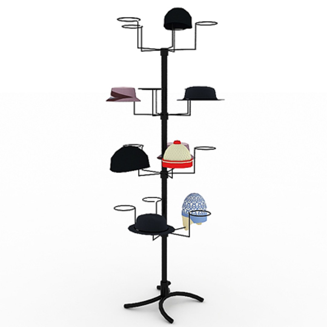 3d model rack hats display