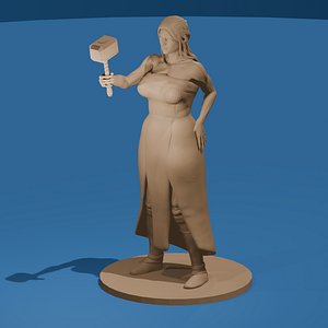 Warrior Goddess with Hammer 3D model