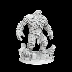 Ancient Golem Guardian 3D Printable Miniature 3D