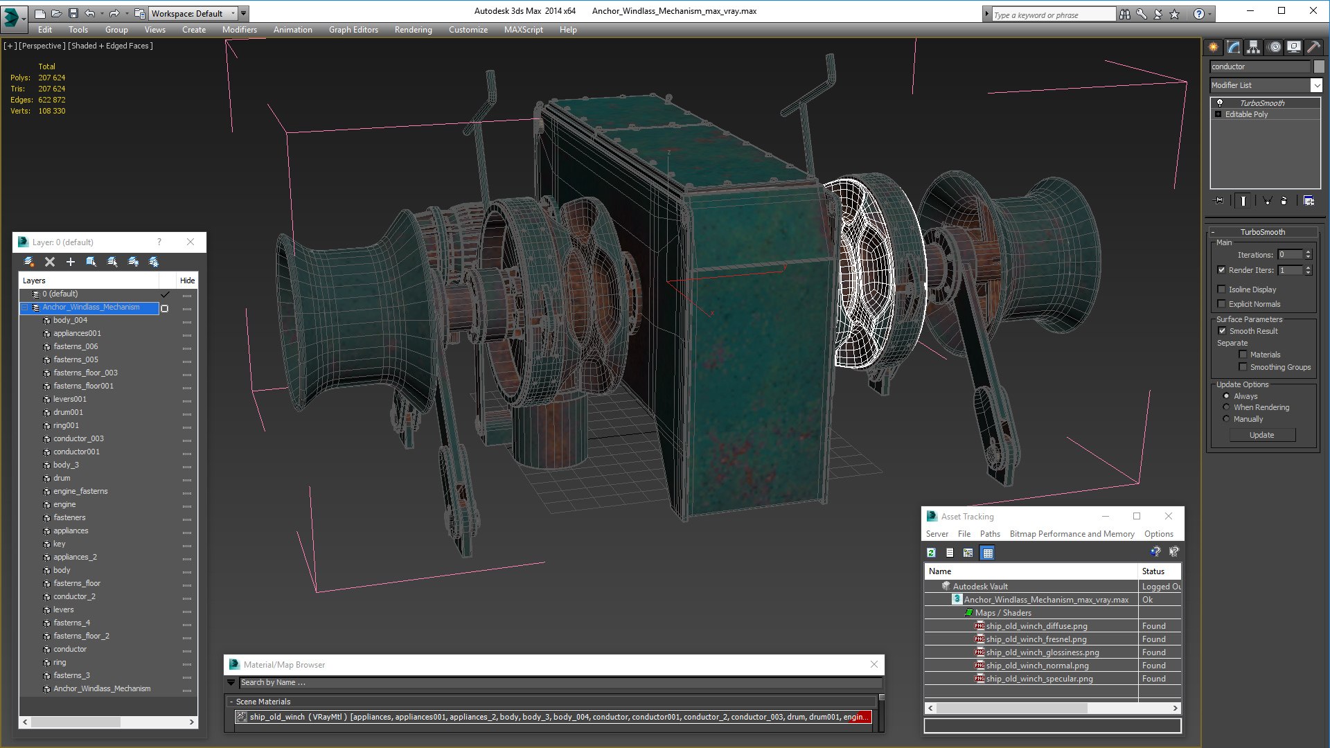Anchor Windlass Mechanism 3D Model - TurboSquid 1618964