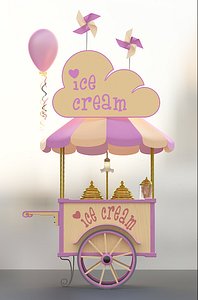 ice cream cart 3D model
