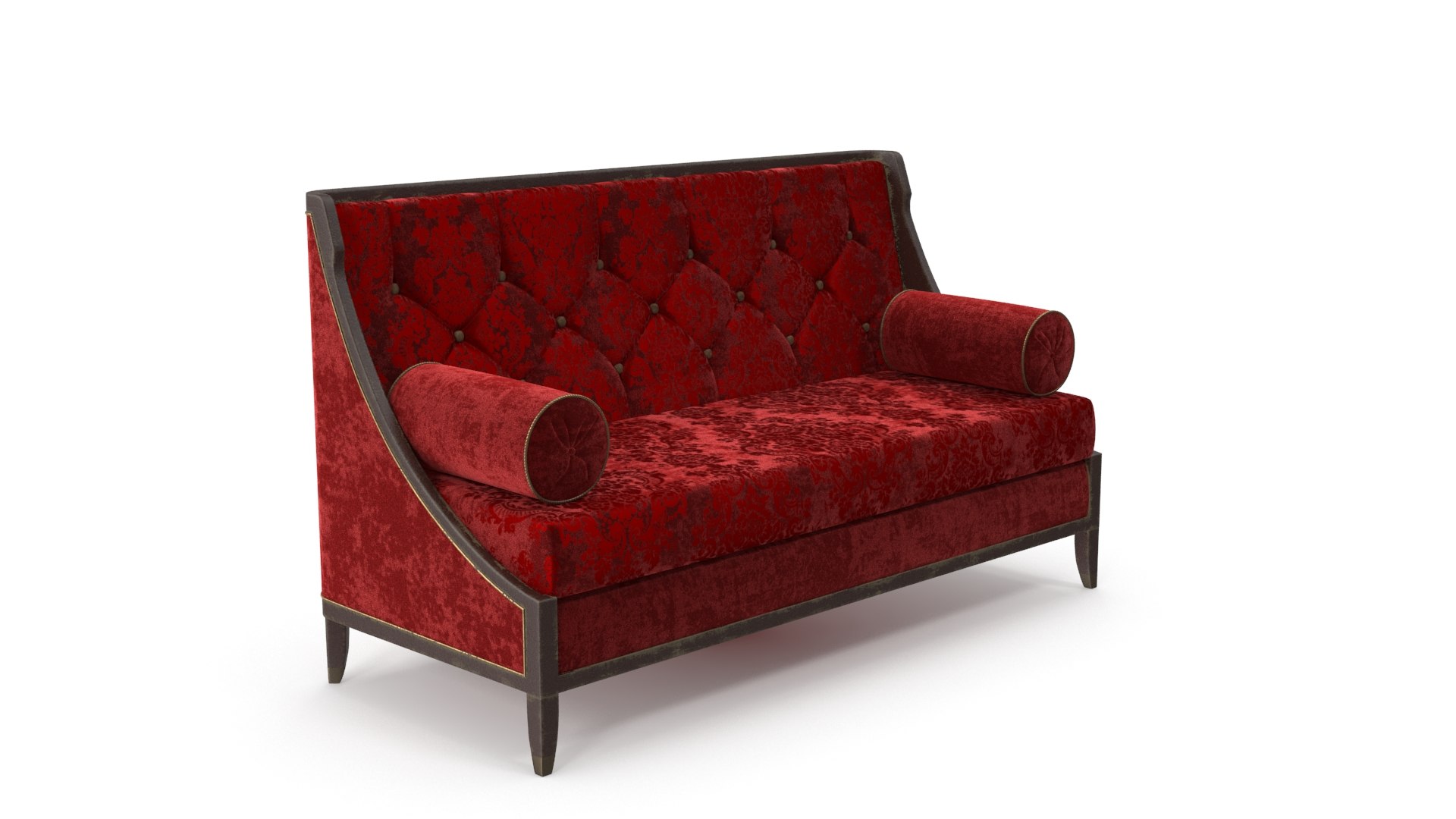 3D Red Velvet Sofa TurboSquid 1459495